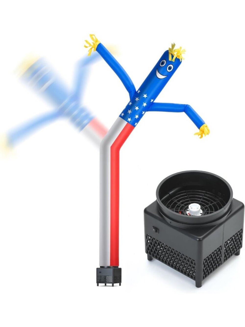 6ft Inflatable Waving Tube Man with Blower - American Flag Design, Party Decor